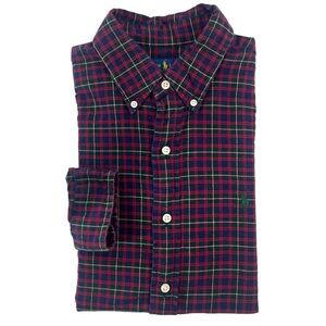 Ralph Lauren’s Mens Flannel Button Down Shirt Red Blue Green Size M 10629